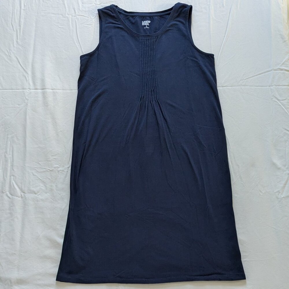 Lands' End Jersey Knit Navy Blue Midi Dress